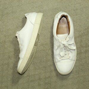 Frye Women's 6M White Leather Low Top Lace Up Sneakers
